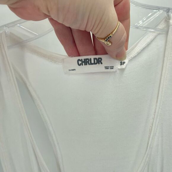 CHRLDR cat face graphic print tank top shirt white black small EUC - Picture 2 of 9